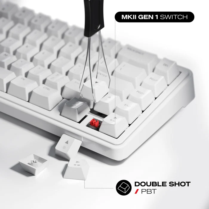 Akula 65 - Compact 65% Wireless RGB Mechanical Keyboard White - Image 7