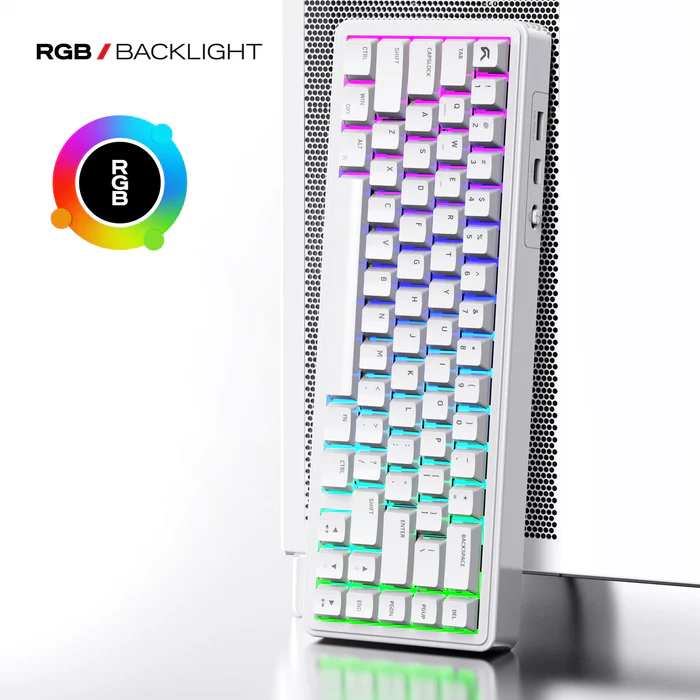 Akula 65 - Compact 65% Wireless RGB Mechanical Keyboard White - Image 3